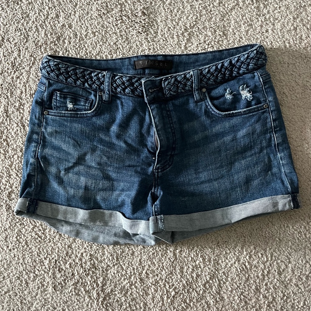 Tinsel Women's Blue Denim Shorts